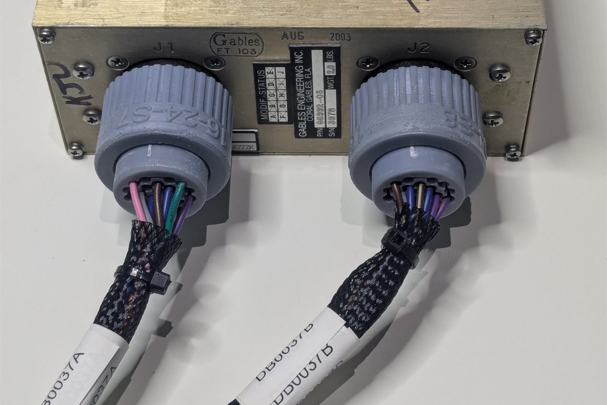 Custom aviation wiring loom and connectors