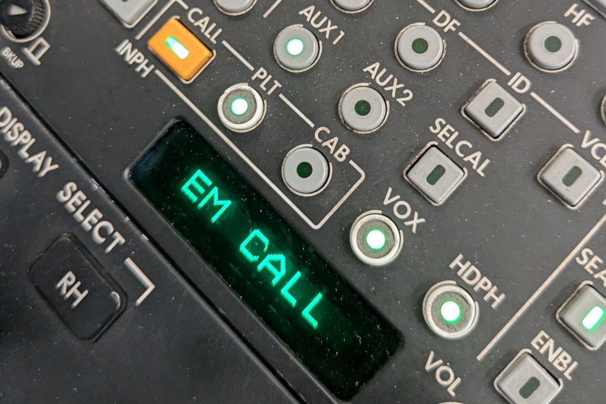 Aircraft audio control panel — crew intercom and radio communications
